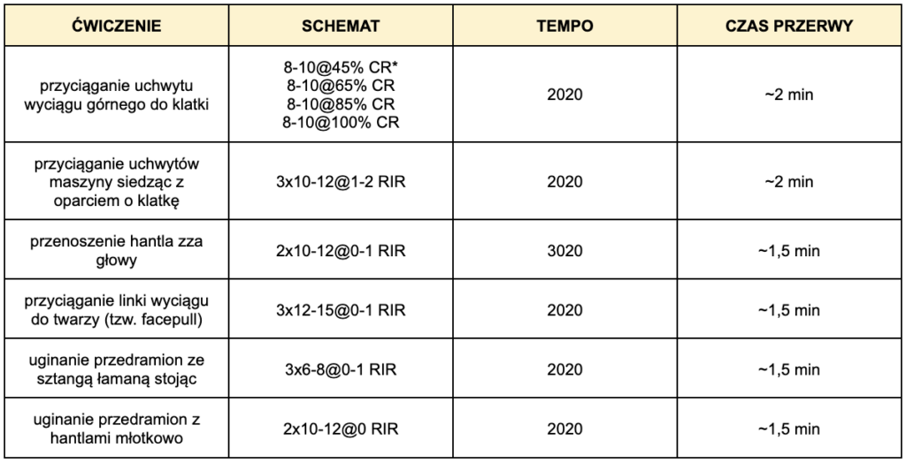 system treningowy push pull legs